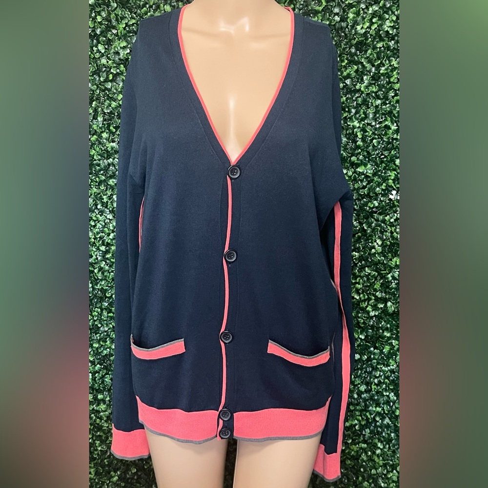 Marc By Marc Jacobs Black and Pink Cardigan Sweater